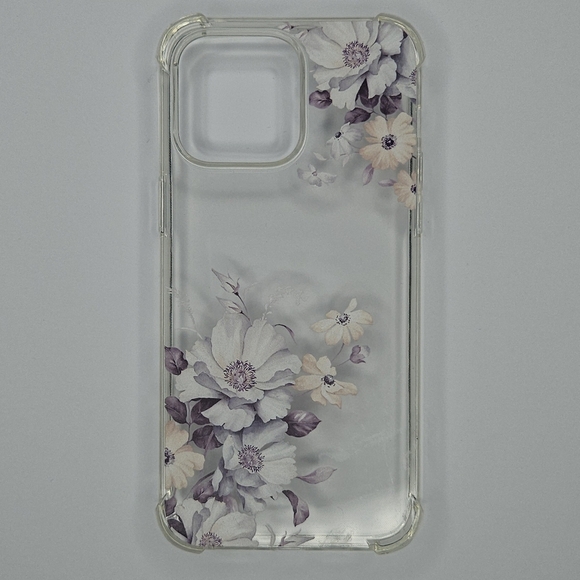 White and Purple Floral Phone Case for Smartphones - Picture 1 of 2
